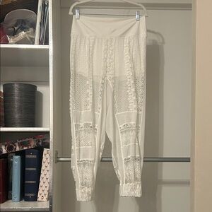 FP Movement by Free People Cream Lace Joggers